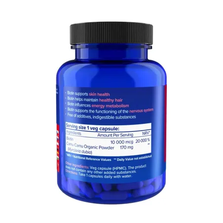 NATIOS Biotin, 10 000 mcg, Extra Strength, 90 veganských kapslí složení
