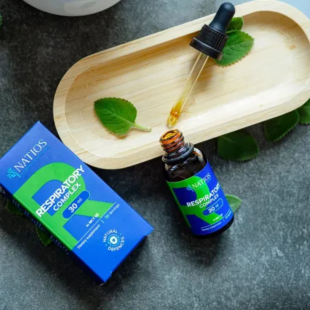 NATIOS Respiratory Complex, Bylinné kapky v MCT oleji, 30 ml lahvicka a krabička