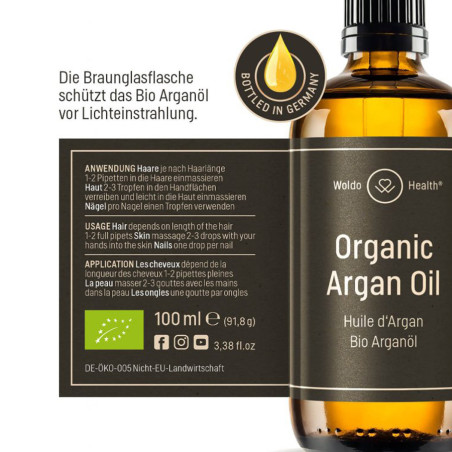 BIO arganový olej 100 ml etiketa