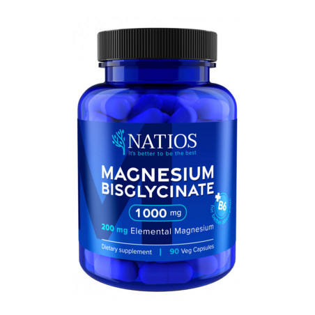 Magnesium Bisglycinate 1000 mg + B6, 90 veganských kapslí