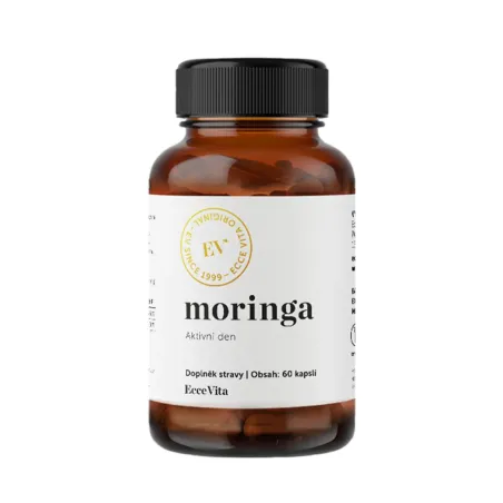 Moringa 60 kapslí sklenička s etiketou