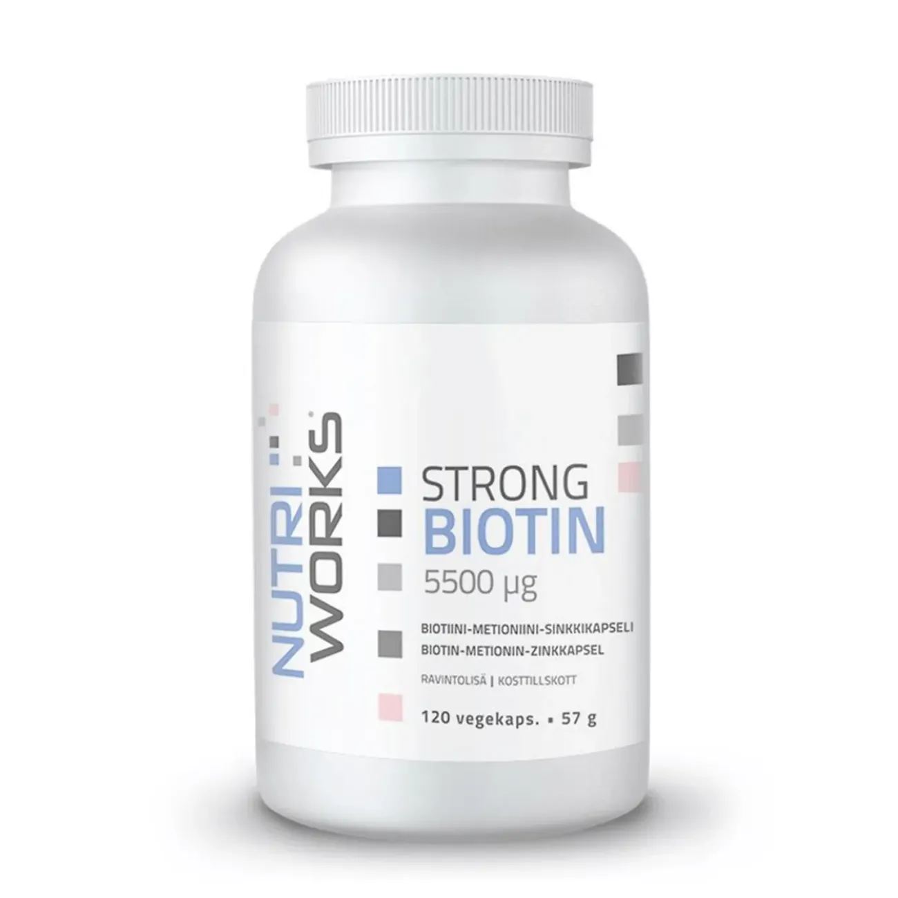 NutriWorks Strong Biotin 5500µg 120 kapslí