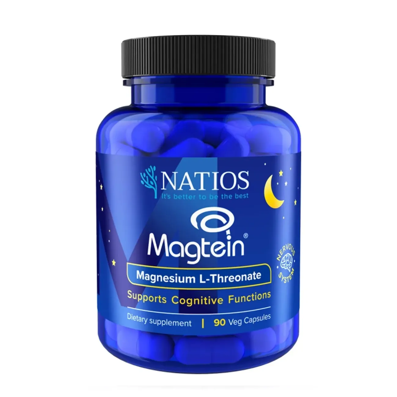NATIOS Magtein, Magnesium L-threonate, 90 veganských kapslí